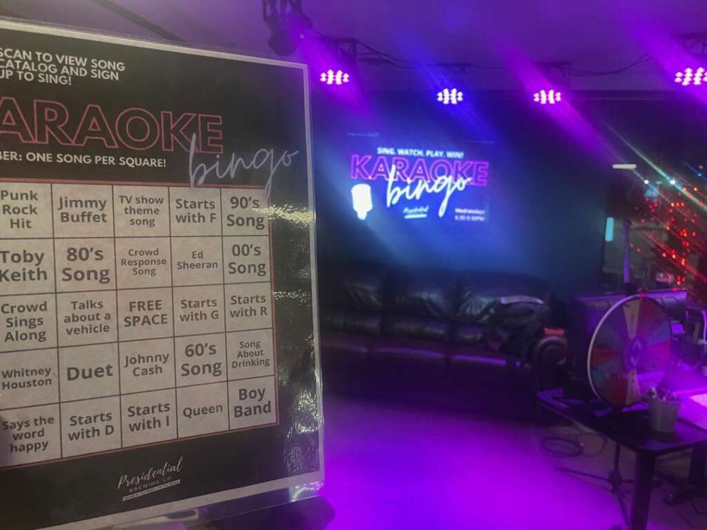Karaoke Bingo Card Live Entertainment Event