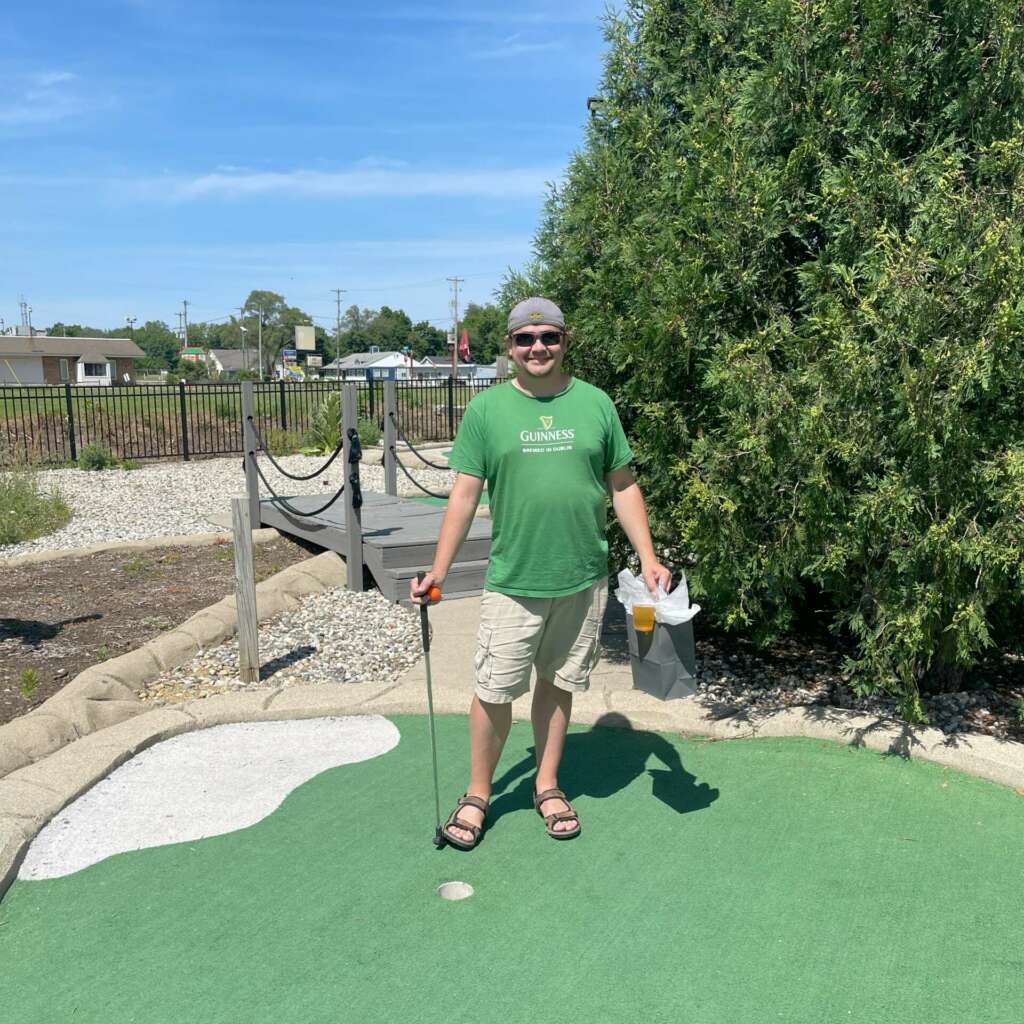 Mini Golf Course in Presidential Brewing's outdoor patio area in Portage, MI