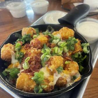 Loaded Tater Tots Scallions Chives Bacon Cheese